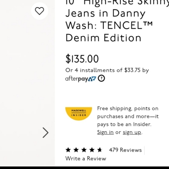 Madewell Jeans Size 31 High Rise Skinny Leg NWOT - Picture 11 of 14